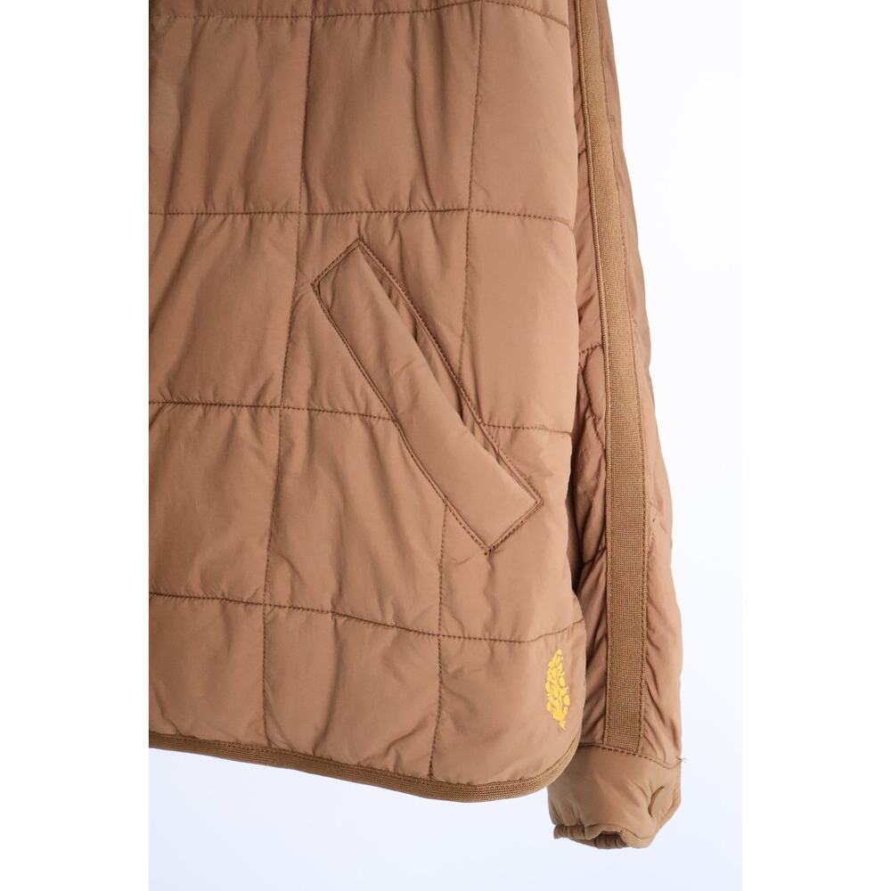 Free People Movement Pippa Puffer Jacket Brown Women Medium Full Zip Read - Picture 4 of 10